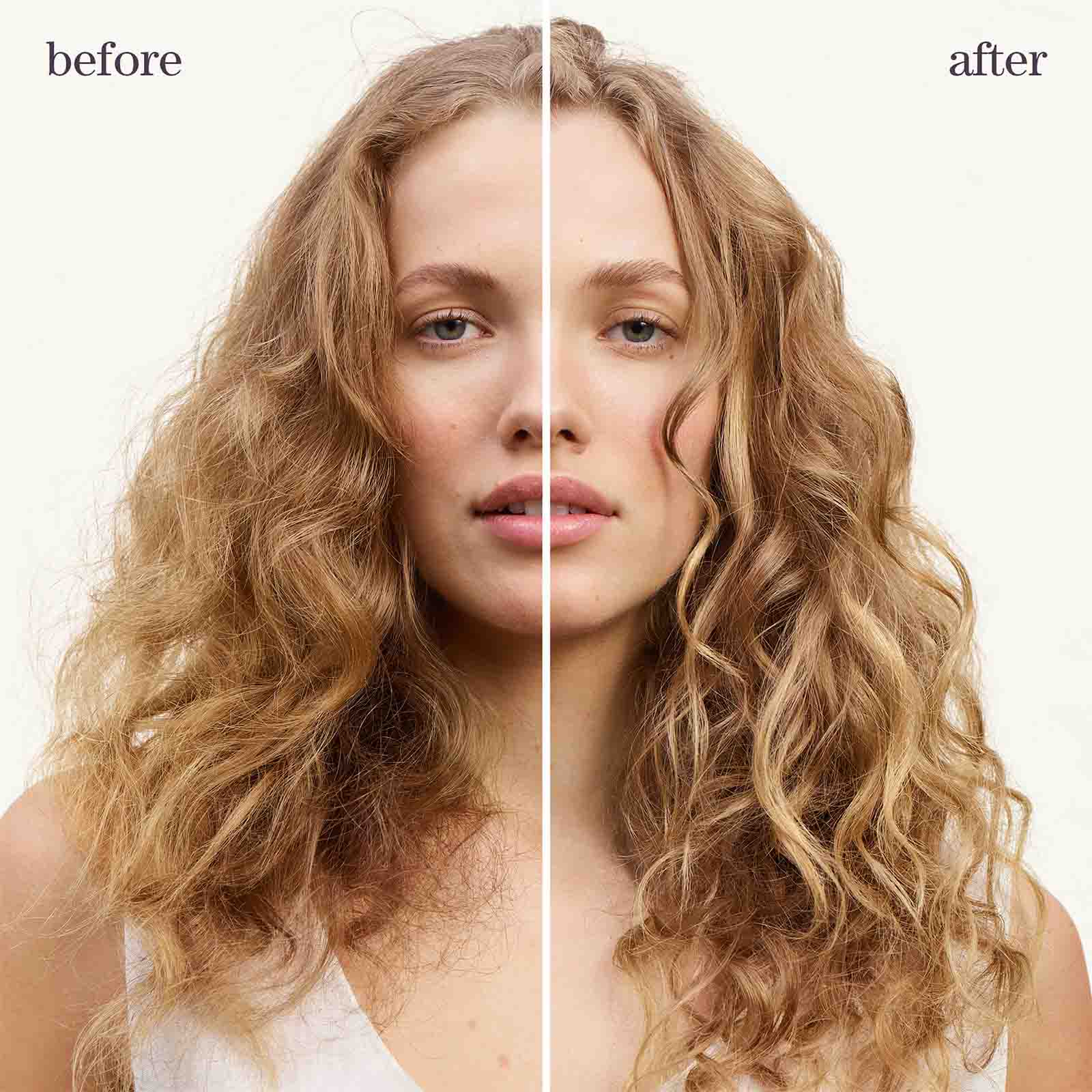 before and after use of color fanatic 21 benefits leave in spray